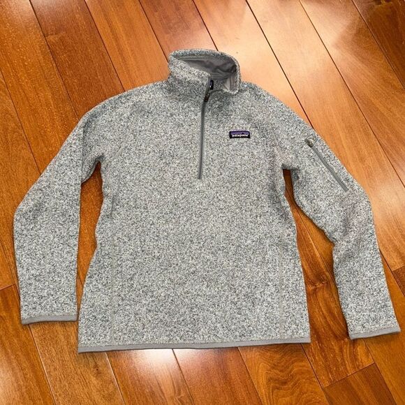 Patagonia women’s 1/4 Zip Better Sweater Heather gray Fleece Jacket SZ M - Picture 1 of 7